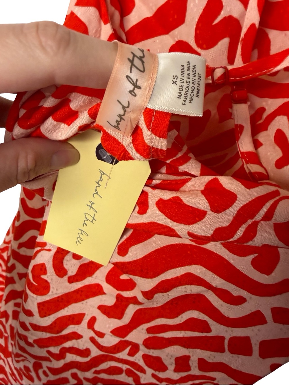 ✨❤️ Band of the Free Red Abstract Strappy Midi Dress NWT XS Resort ❤️✨ - Picture 5 of 5
